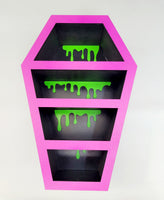 Purple / Black / Green Drips Coffin Display