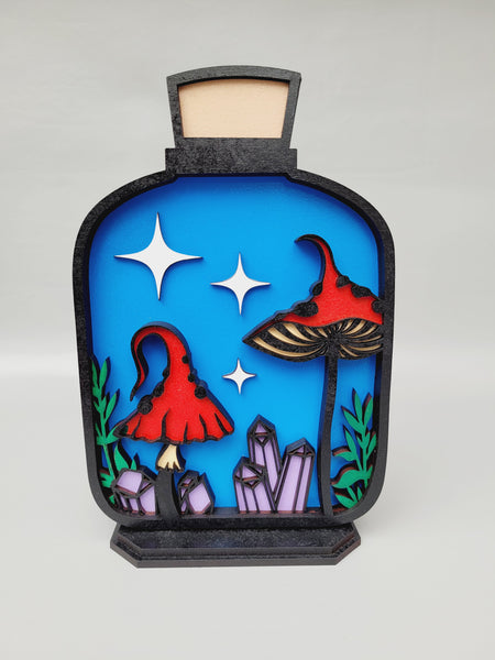 #5046 - Mushroom Potion Bottle - Blue