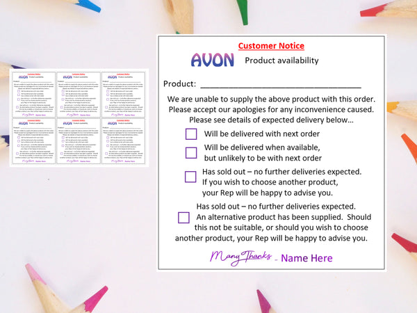 #552 - Product Availability Slip