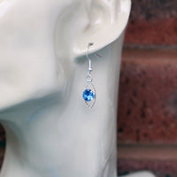 #8006 - Droplet Earrings - Light Blue Crystal