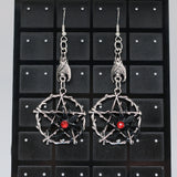 #8028 - Pentagram Spider Earrings