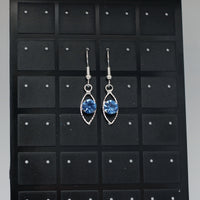 #8006 - Droplet Earrings - Light Blue Crystal